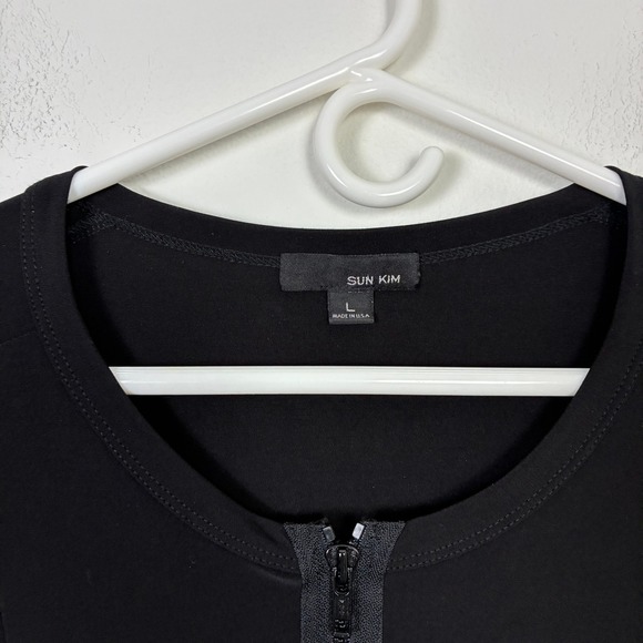 Sun Kim Dress Tunic Top Women's Large Long Sleeve Pockets Zip Front Artsy - Picture 4 of 8